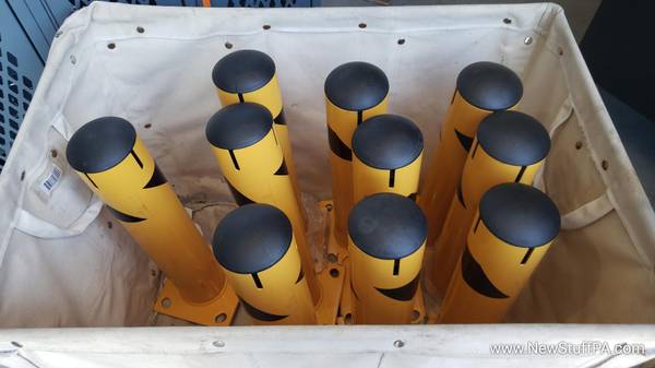 Steel Safety Bollard W/Chain Slots & Removable Cap, 4.5″D x 24″H