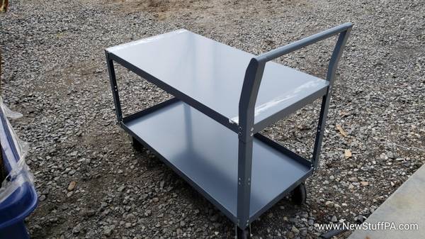 Service Cart w/2 Shelves, 1200 lb. Capacity, 48″L x 24″W x 31″H, Gray