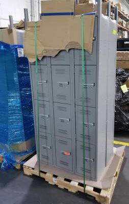 Gym Locker Storage Set 3 wide 12 doors