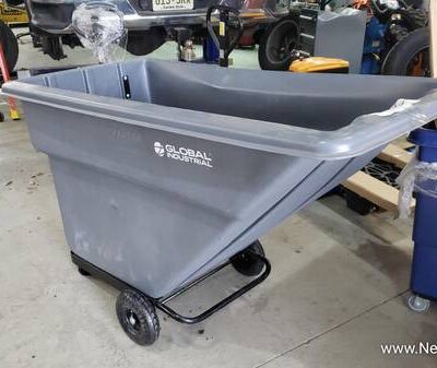 Plastic Tilt Truck, 1 Cu. Yd. Cap,1000 Lbs. Cap, Gray