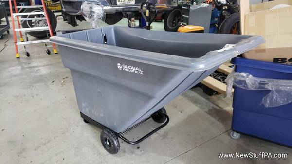 Plastic Tilt Truck, 1 Cu. Yd. Cap,1000 Lbs. Cap, Gray