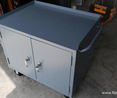 Mobile Service Bench Cabinet w/ Steel Square Edge Top, 36"W x 26"D