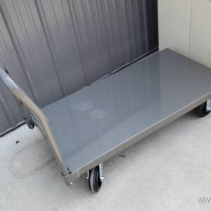 Steel Deck Platform Truck 48x24 2000Lb Cap 6" Greasable Rubber Casters