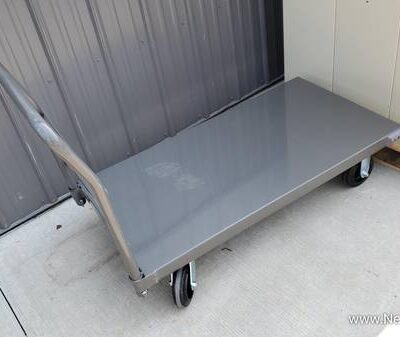 Steel Deck Platform Truck 48x24 2000Lb Cap 6" Greasable Rubber Casters