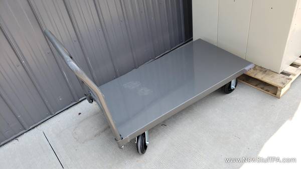 Steel Deck Platform Truck 48×24 2000Lb Cap 6″ Greasable Rubber Casters