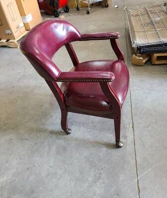 Boss Ivy League Executive Captain's Chair - Vinyl Burgundy