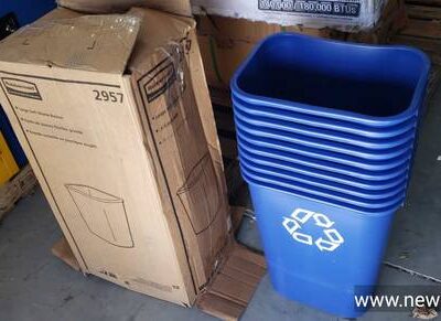10x Rubbermaid? Deskside Recycling Wastebasket, 10 Gallon, Blue