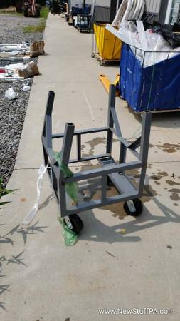 Heavy Duty 4 Steel Wheel Trolley Cart Rug Round Cylinder Transport