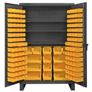 12 gauge Heavy Duty Storage Bin Cabinet w Shelves 48"W x 24"D x 78"H