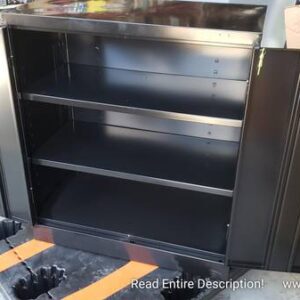 Tennsco 18" x 36" x 42" Black Half Height Storage Cabinet w Solid Doors