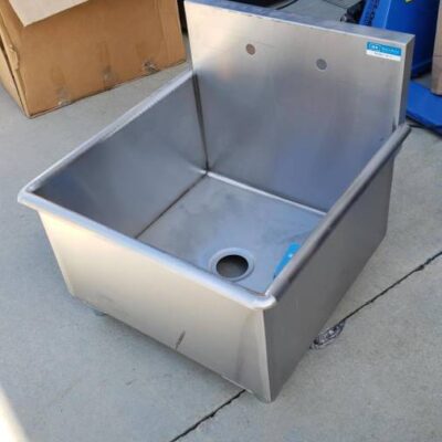 BK Resources? 1-Compartment Stainless Sink 24 X 24 X 14 Deep Galv legs