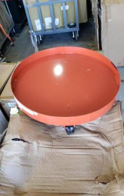 Pair of 55 Gallon Solid Deck Drum Dolly Hard Rubber Casters