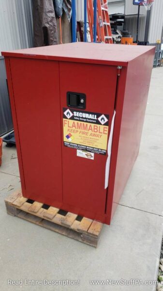Securall Flammable Drum Cabinet w/ Self Close Doors, 60 Gal. Cap