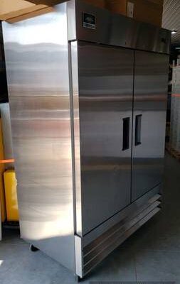 Nexel Reach In Freezer, 2 Solid Doors, 47 Cu. Ft. Stainless Steel