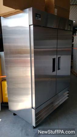 Nexel Reach In Freezer, 2 Solid Doors, 47 Cu. Ft. Stainless Steel