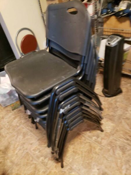8x Steel/Plastic Nesting Stacking Chairs