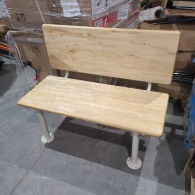 Locker Bench Hardwood Top w/Back Bolt Down 48x 9.5x17