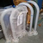 U-Rack Bike Rack, 2-Bike Capacity, Flange Mount, Gray