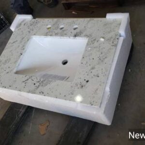 Bestview 31-in Glacier White Granite Single Sink Bathroom Vanity Top