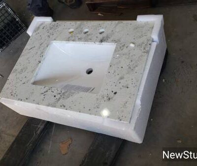 Bestview 31-in Glacier White Granite Single Sink Bathroom Vanity Top