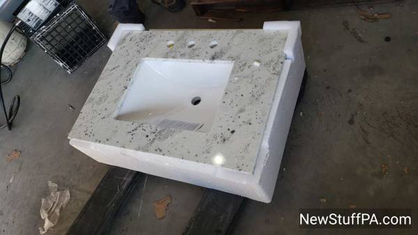 Bestview 31-in Glacier White Granite Single Sink Bathroom Vanity Top