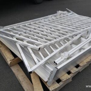 7 step aluminum stairway with railings