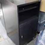 Rolling Secure Mobile Podium Workstation, Black, Assembled