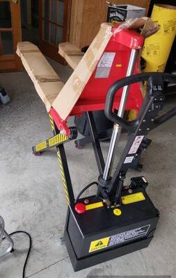 Battery High Lift Skid Truck, 3300 Lb. Capacity, 21" x 44" Forks