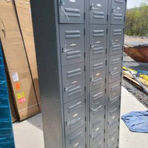Six Tier 18 Door Box Locker 12"Wx12"Dx12"H Assembled