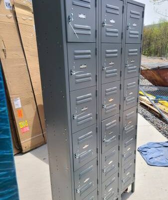 Six Tier 18 Door Box Locker 12"Wx12"Dx12"H Assembled