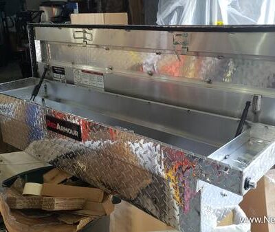 Weather Guard Red Armour Compact Slim Saddle Truck Box, Welded Alum