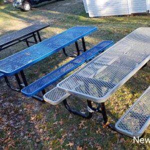 8' Municipal Grade Picnic Table Expanded Metal Mesh