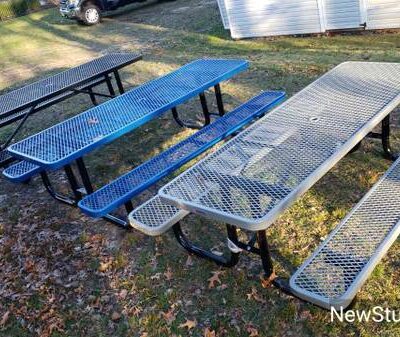 8' Municipal Grade Picnic Table Expanded Metal Mesh