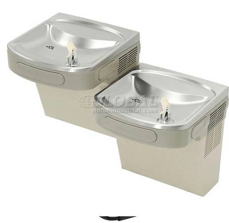 Elkay ADA Barrier Free Drinking Fountain, Light Gray Granite 2 Station