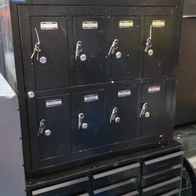 2-Tier 8 Door Locker w/ Key Lock, 28-1/2"Wx11-1/4"Dx26-3/4"H