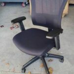 Mesh Back Chair w/ Mid Back & Adjustable Arms, Fabric, Black
