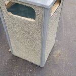 Stone Panel Trash Weather Urn, Gray, 24 Gallon, 17-1/2" Square x 36"H