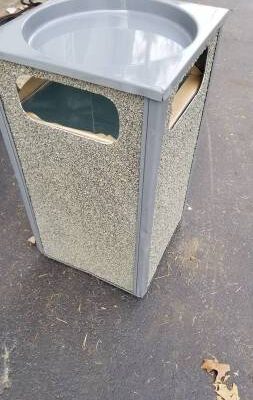 Stone Panel Trash Weather Urn, Gray, 24 Gallon, 17-1/2" Square x 36"H