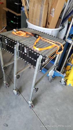 24 W Steel Roller Conveyor, Portable & Expandable, 2’8″ to 8’6″L