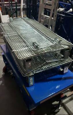 Wire Mesh Container, 32"L x 20"W x 21"H, 1000 lb. Capacity, Gray