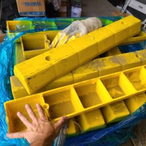 38" Parking Block with Hardware, 3-1/4"H, Yellow