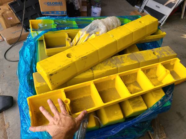 38″ Parking Block with Hardware, 3-1/4″H, Yellow