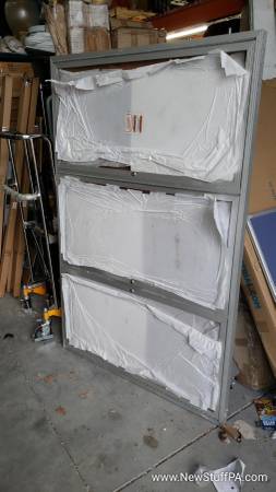 Enclosed Bulletin Board, Outdoor, 3 Door, 72"W x 36"H, Caramel Vinyl/S