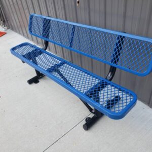6' & 8' Outdoor Steel Park Bench Perforated Metal with and w/out back