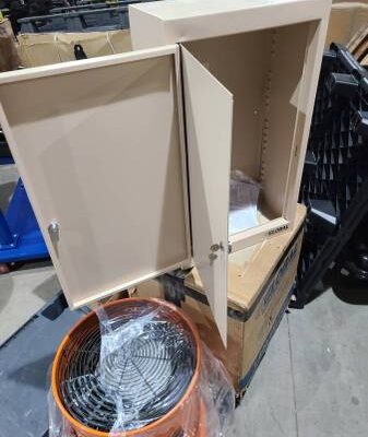 Steel Security Cabinet, Double Door/Double Lock, 18"W x 10"D x 30"H