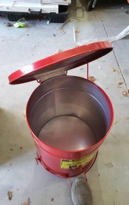 Justrite 10 Gallon Oily Waste Can, Red