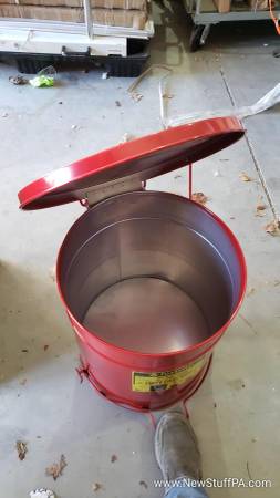 Justrite 10 Gallon Oily Waste Can, Red