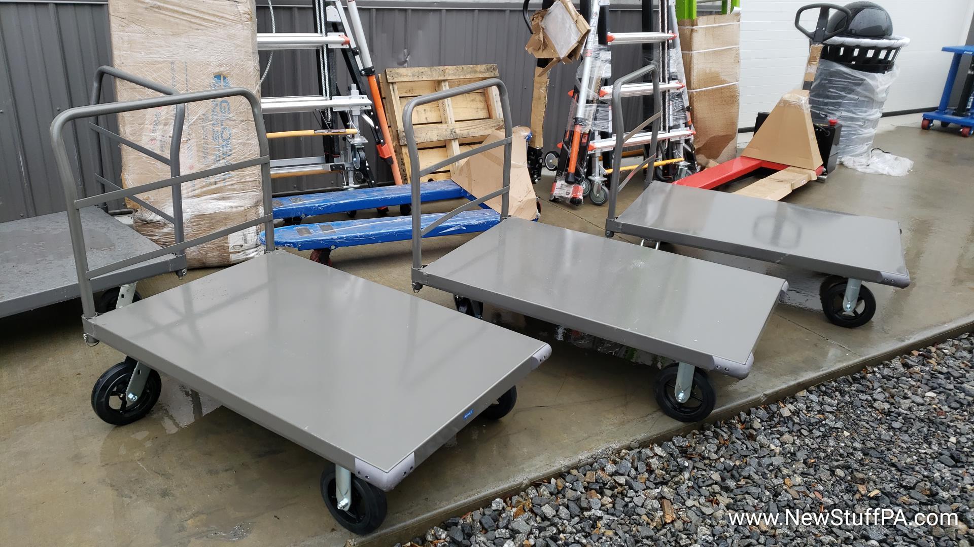 Steel Deck Platform Truck 72 x 36 2000 Lb. Capacity 6" Rubber Casters - Image 3